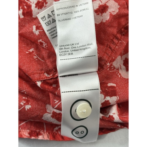 Untuckit Shirt Mens XL Red Floral Short Sleeve Button Up Coolidge Hawaiian - Picture 6 of 10